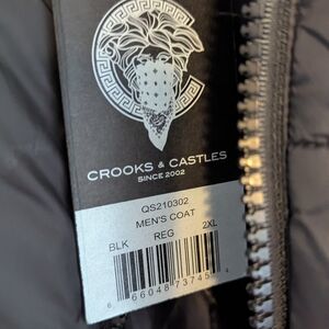 Crooks & Castles Men's Black Puffer Jacket